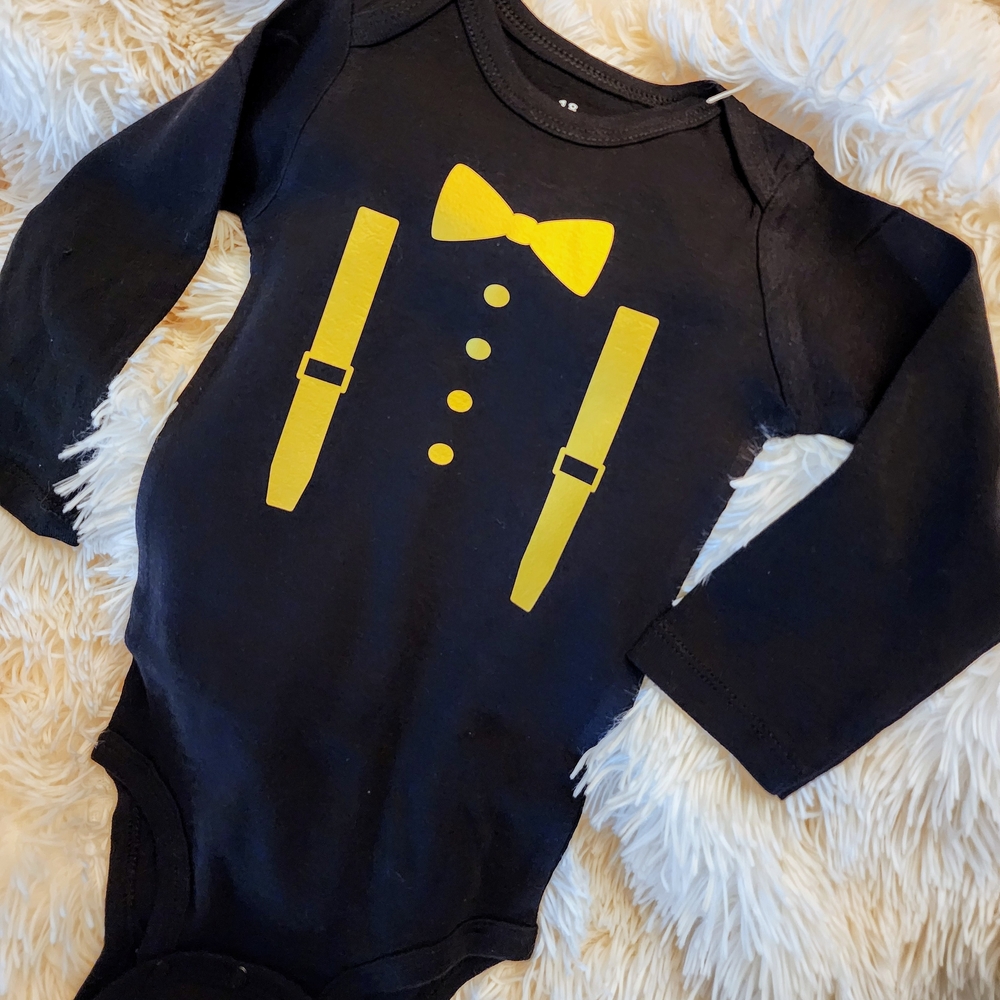 Custom Made Gold and Black Formal Look Bodysuit